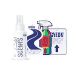 GYEON Q²M Scents Silver Fresh 80ml autoparfum met drie geurhangers op witte achtergrond