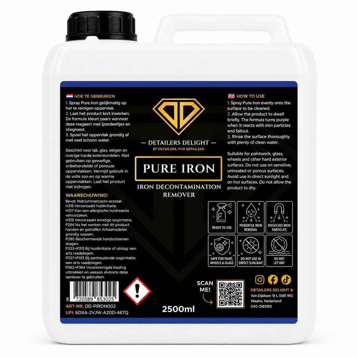 DD-Pure-Iron-2.5L DETAILERS DELIGHT PURE IRON – IRON DECONTAMINATION REMOVER 2.5L