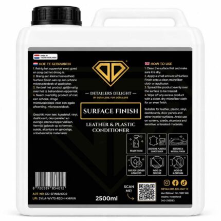 DETAILERS DELIGHT SURFACE FINISH – LEATHER & PLASTIC CONDITIONER 2.5L