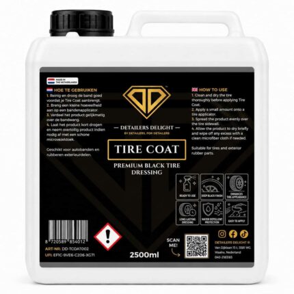 DETAILERS DELIGHT TIRE COAT – PREMIUM BLACK TIRE DRESSING 2.5L
