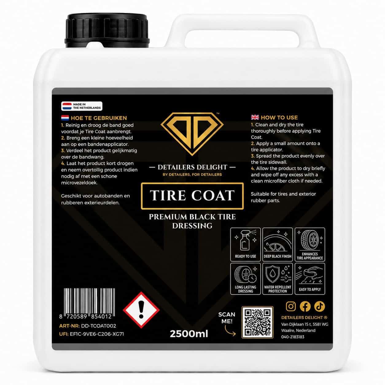 DD-Tire-Coat-2.5L DETAILERS DELIGHT TIRE COAT – PREMIUM BLACK TIRE DRESSING 2.5L