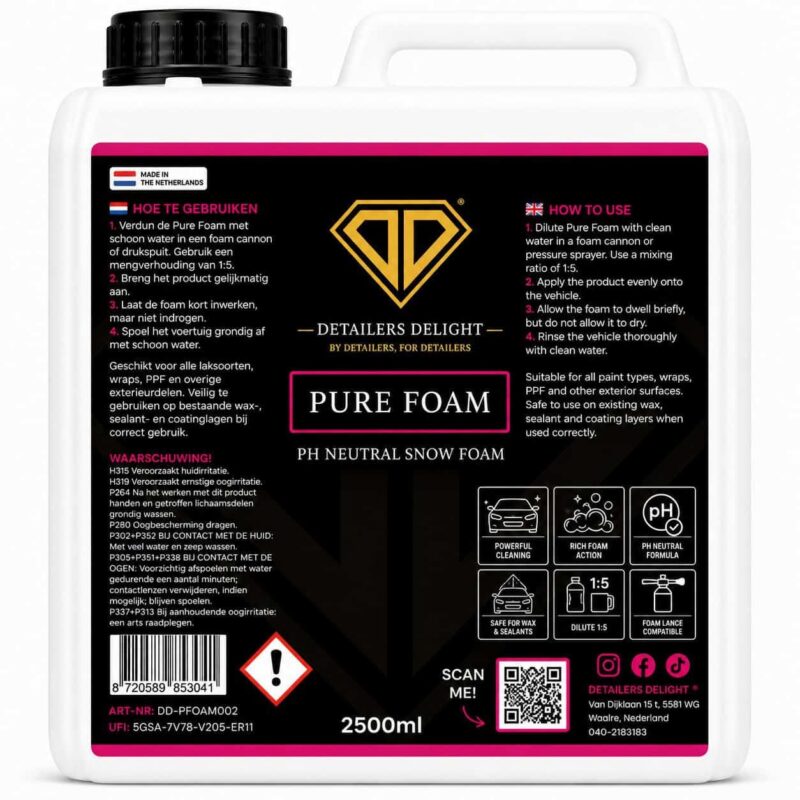 Detailers Delight Pure Foam pH Neutral Snow Foam 2.5L