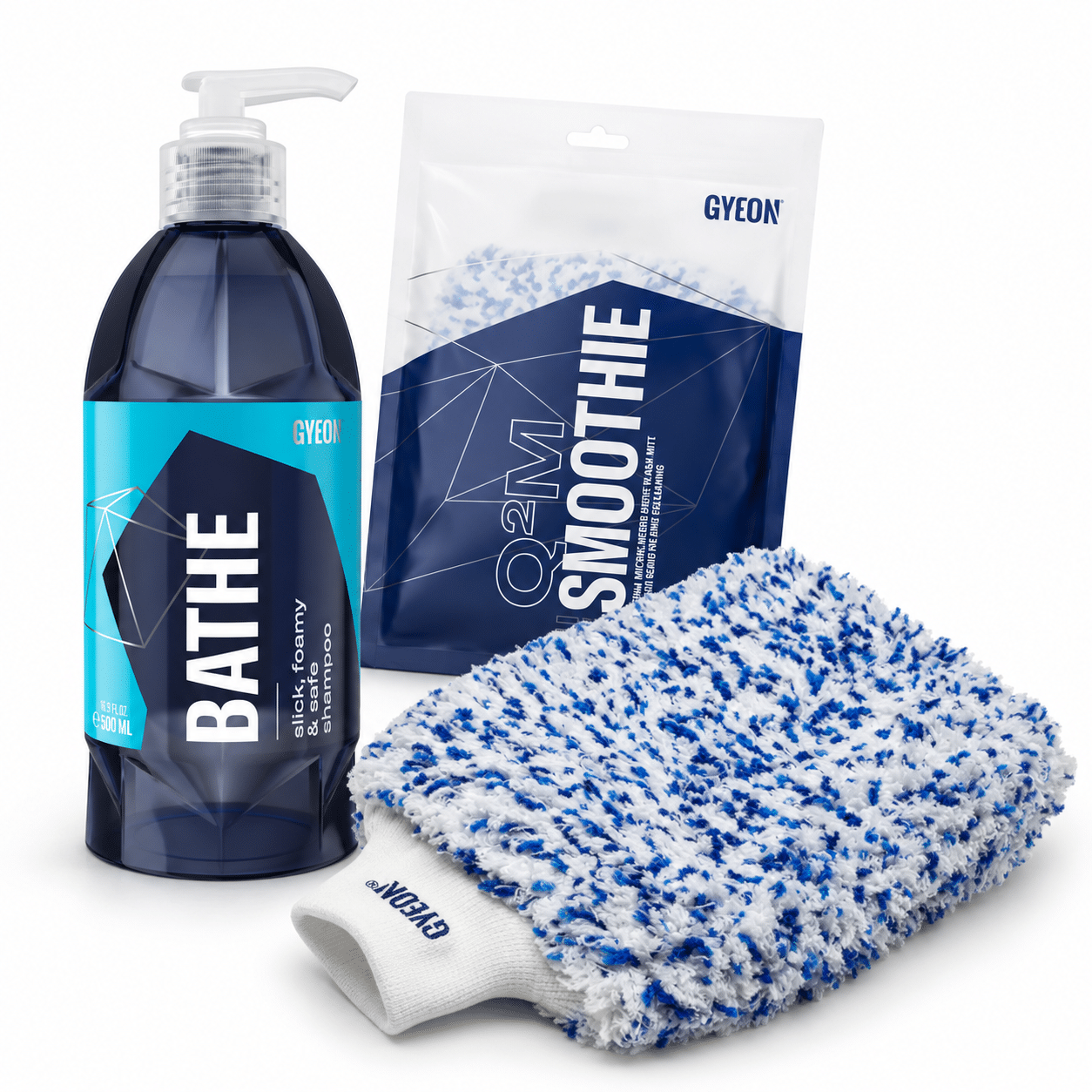 GYEON Q²M Bathe 500ml & GYEON Q²M Smoothie EVO Wash Mitt GYEON Q²M Bathe 500ml & GYEON Q²M Smoothie EVO Wash Mitt
